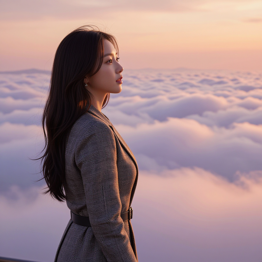 라벤더 구름의 노을